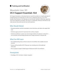 Mountain Lion 101 OS X Support Essentials 10.8 - Training - Apple