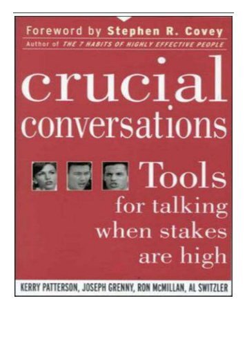 [PDF] Download Crucial Conversations Tools for Talking When Stakes are High Full Books