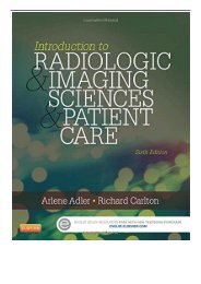 [PDF] Download Introduction to Radiologic and Imaging Sciences and Patient Care 6e Full Books
