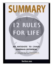 [PDF] Download Summary of 12 Rules for Life An Antidote to Chaos by Jordan B Peterson Full ePub