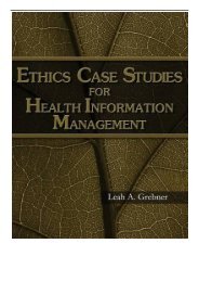 [PDF] Ethics Case Studies for Health Information Management Full ePub