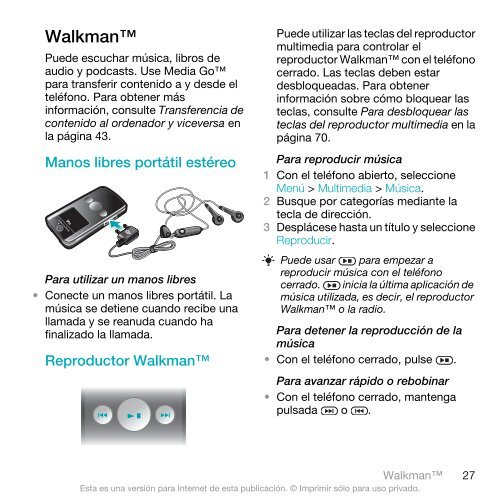 Sony Ericsson W508 Walkman userguide_ES