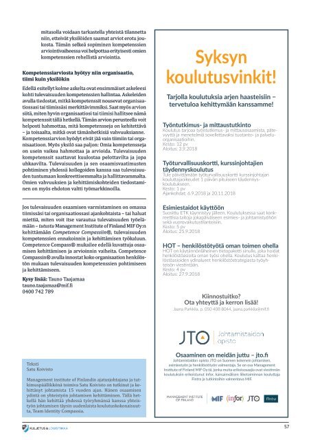 Kuljetus & Logistiikka 3 / 2018