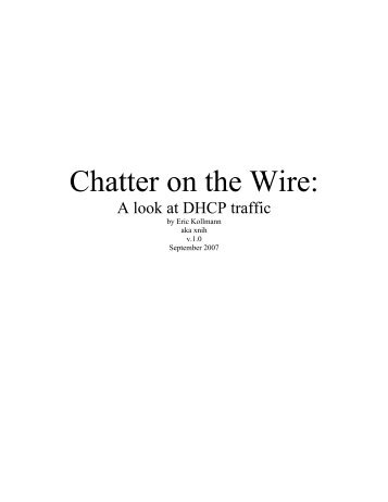 Chatter on the Wire: A look at DHCP - Cable ONE