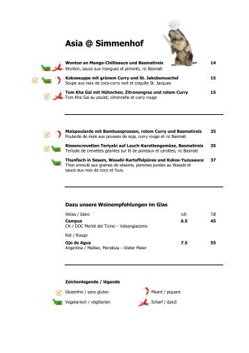 Sommer - Herbstkarte 2018 Simmenhof