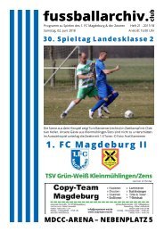 Programmheft 2017-18 30. Spieltag 1. FC Magdeburg II - TSV Kleinmühlingen/Zens