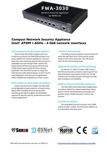 6 GbE network interfaces FWA-3030 - OSNet.eu