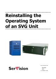 Reinstalling the Operating System of an SVG Unit - SerVision