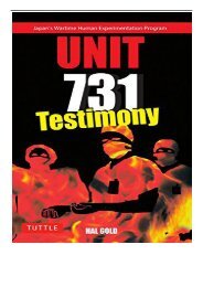 PDF Download Unit 731 Testimony Tuttle Classics Full eBook