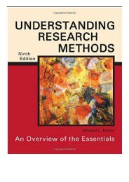 PDF Download Understanding Research Methods An Overview of the Essentials Full Page