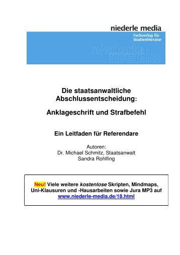 Anklageschrift und Strafbefehl - niederle media