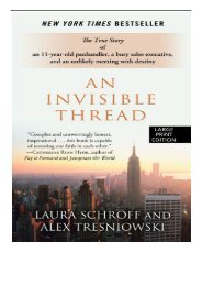 Best PDF An Invisible Thread The True Story of an 11-Year-Old Panhandler a Busy Sales Executive and
