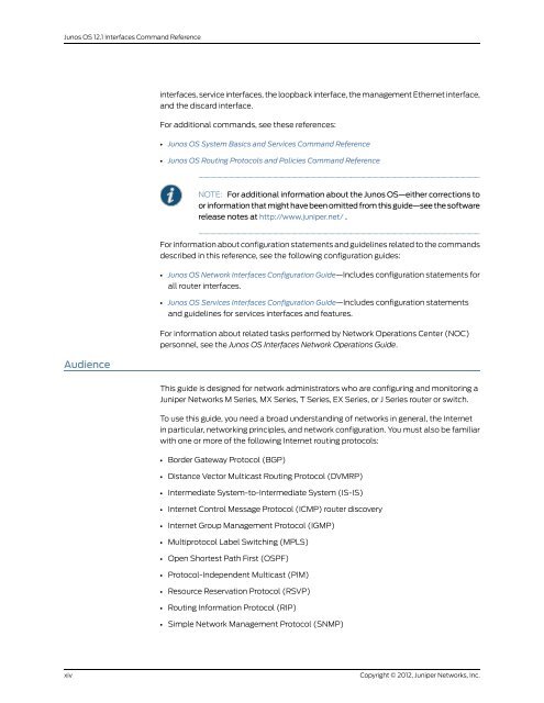 Junos OS Interfaces Command Reference - Juniper Networks