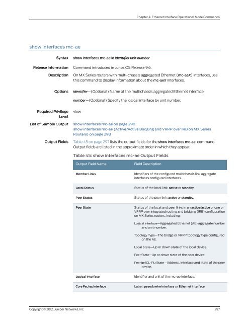 Junos OS Interfaces Command Reference - Juniper Networks