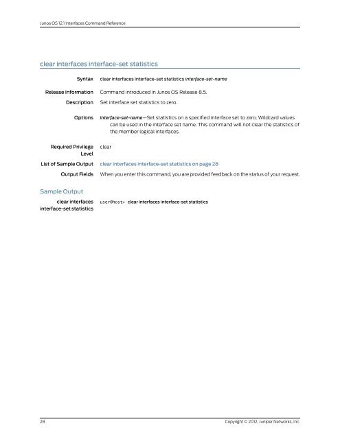 Junos OS Interfaces Command Reference - Juniper Networks