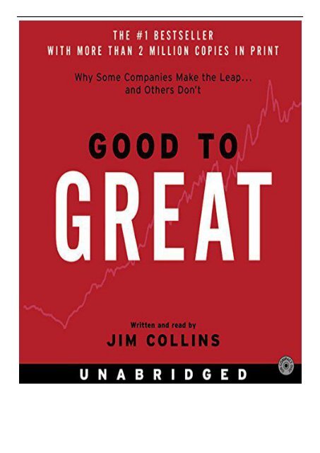 Best PDF Good to Great Why Some Companies Make the Leap.and Other&#039;s Don&#039;t Full Books