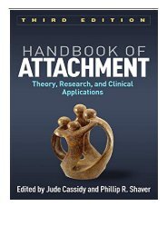 Best PDF Handbook of Attachment Third Edition Theory Research and Clinical Applications Full eBook