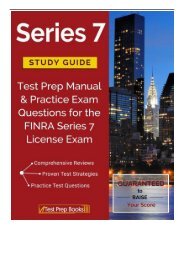 Best PDF Series 7 Study Guide Test Prep Manual  Practice Exam Questions for the FINRA Series 7 License