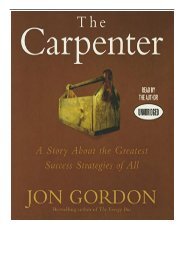 PDF Download The Carpenter A Story about the Greatest Success Strategies of All Full eBook