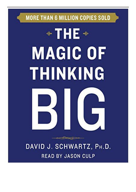 PDF Download The Magic of Thinking Big Full Page