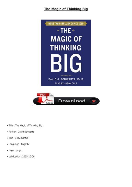 PDF Download The Magic of Thinking Big Full Page