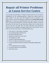 Repair all Printer Problems at Canon Service Centre