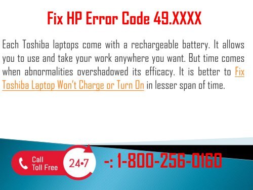 1-800-256-0160 Fix Toshiba Laptop Won’t Charge or Turn On