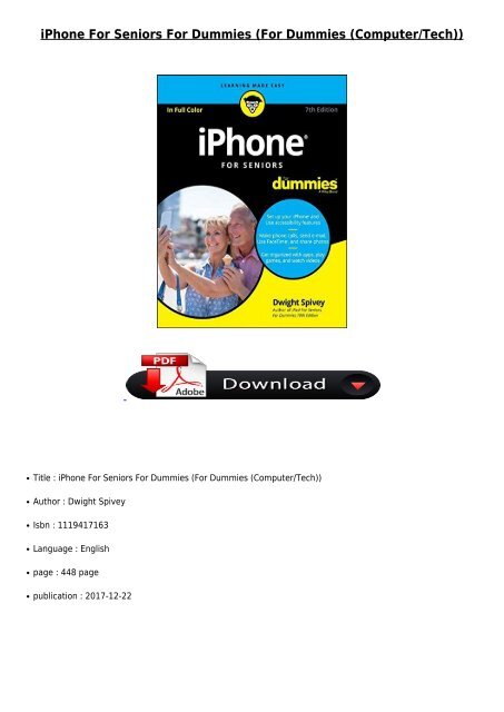 [PDF] iPhone For Seniors For Dummies For Dummies Computer Tech  Full Page