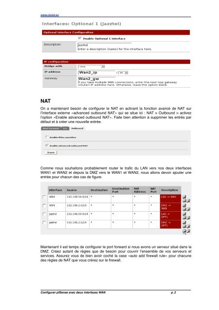 Configuration de pfSense avec plusieurs interface WAN ... - OSNet.eu