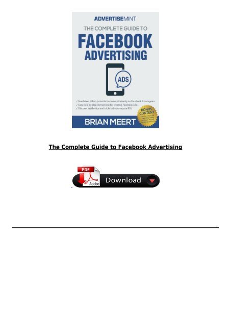 [PDF] The Complete Guide to Facebook Advertising Full Online