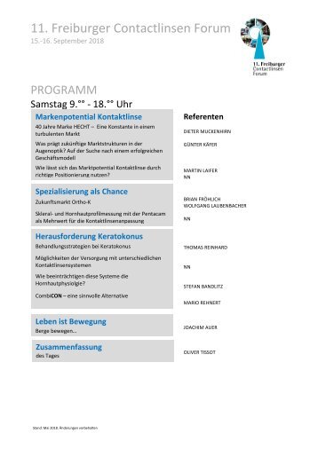 Programm Forum 2018