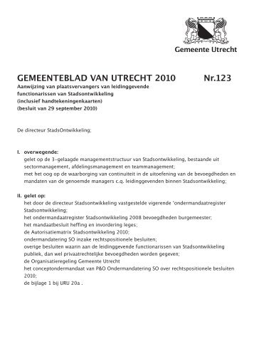 GEMEENTEBLAD VAN UTRECHT 2010 Nr.123 - Utrecht.nl ...