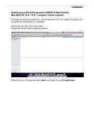 Anleitung zur Einrichtung eines LIWEST E-Mail-Kontos Mac Mail OS ...