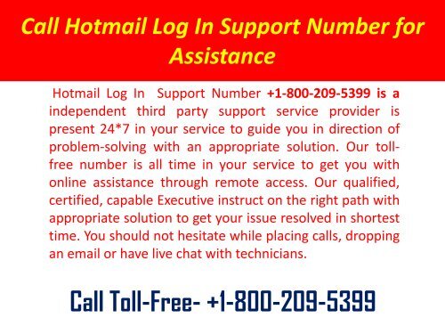 Hotmail Sign in | Hotmail.com Login/Sign +1-800-209-5399 For Help