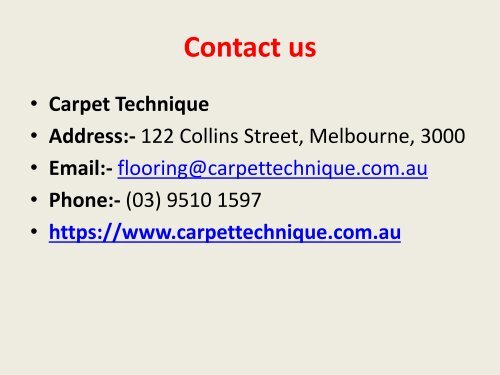 Domestic or Commercial Carpets in Melbourne by Carpet Technique