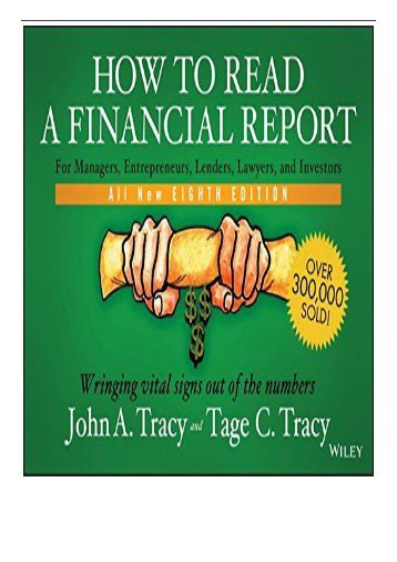 Best PDF How to Read a Financial Report Wringing Vital Signs Out of the Numbers Full Online