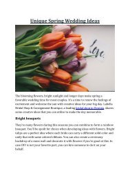 Unique Spring Wedding Ideas