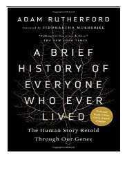 eBook A Brief History of Everyone Who Ever Lived The Human Story Retold Through Our Genes Free eBook