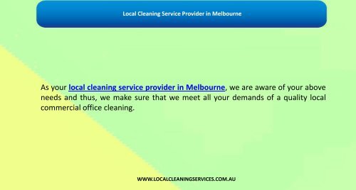 Local Cleaning Service Provider in Melbourne