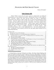 financing the next silicon valley - University of Wisconsin Law School