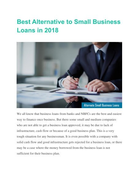 Best Alternative to Small Business Loans in 2018