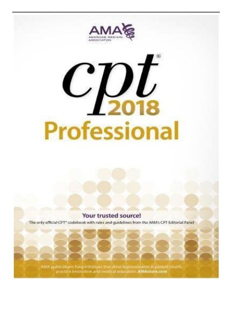 eBook CPT R 2018 Professional Edition Cpt Current Procedural Terminology Professional Edition  Free