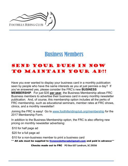 June 2018 FRC Member Newsletter