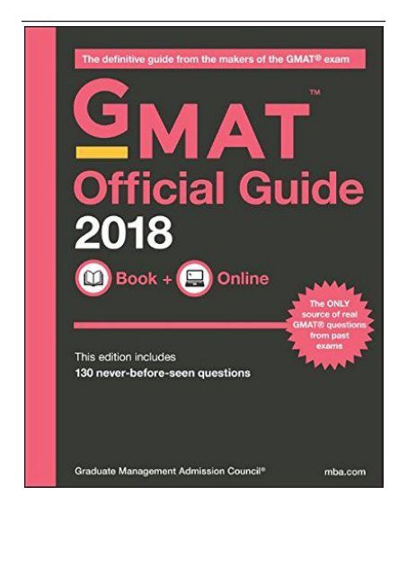 [PDF] GMAT Official Guide 2018 Book + Online Full Books