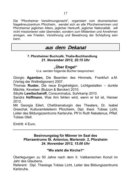 PDF Pfarrblatt Nr. 15 - bei der Seelsorgeeinheit Pforzheim West