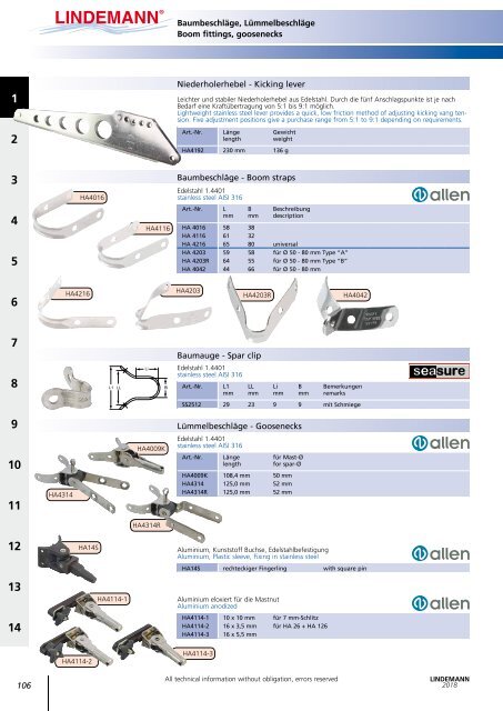 Lindemann Gesamtkatalog 2018