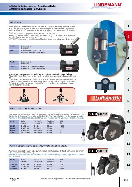 Lindemann Gesamtkatalog 2018