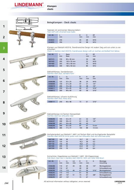 Lindemann Gesamtkatalog 2018