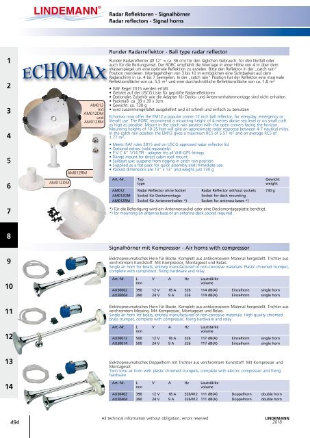 Lindemann Gesamtkatalog 2018