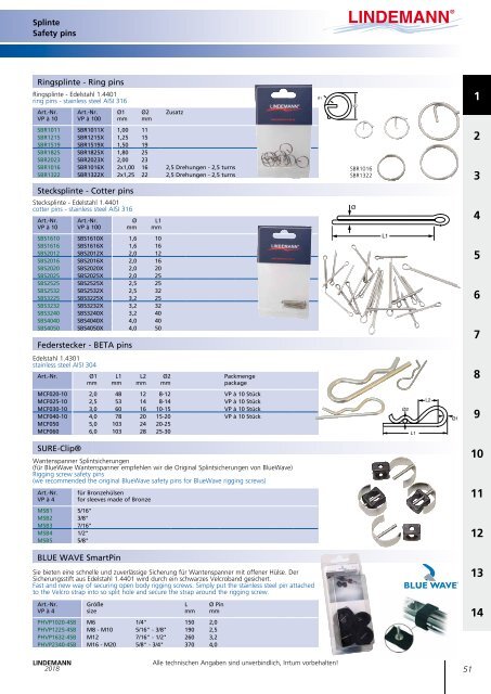 Lindemann Gesamtkatalog 2018